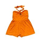 Women's Plus Size Towel Terry Romper - Wild Fable Orange 1X