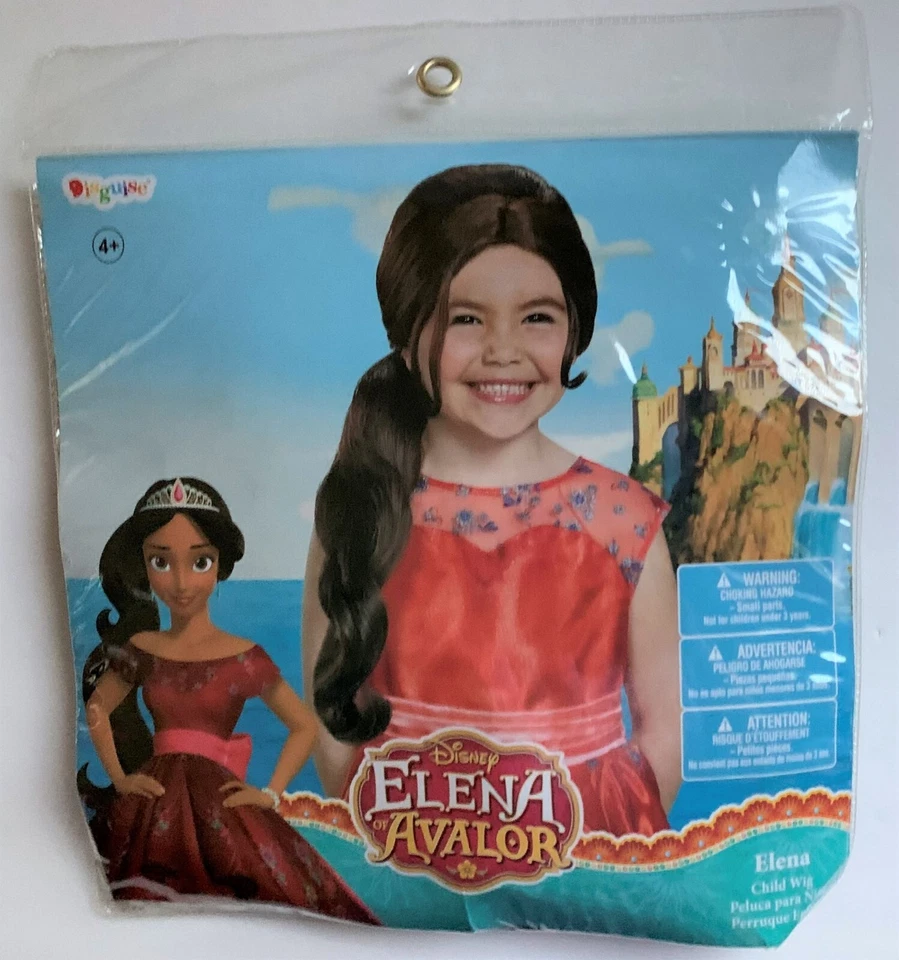 Peruca fantasia Disney criança ELENA OF AVALOR NOVA princesa latina morena - Imagem 1 de 1