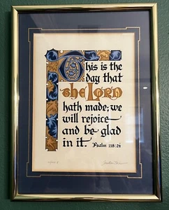 Jonathan Blocher # No 409/450 SIGNED Art Print, Psalm 118:24 Pro Matted FRAMED - Picture 1 of 4