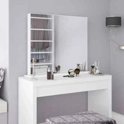 Wall-Mounted or Vanity Mirror with Shelf | Versatile & Modern Design - Image 1 of 4