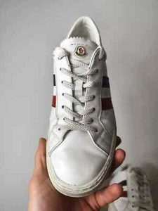 Moncler Monaco Trainers White Leather UK7 EU41 US7.5 Great - Picture 1 of 13