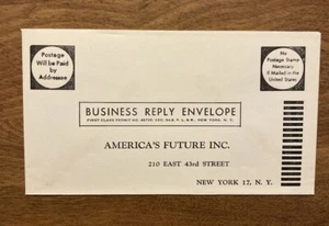 Vintage 1950s Advertising America’s Furniture Inc. Business Reply Envelope NY A6 - Imagen 1 de 9