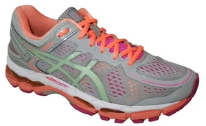 Asics Gel-Kayano 22 Womens Sz 7.5 Running Shoes Sneakers Gray Pink Orange T597N - Picture 1 of 14