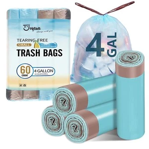 4 Gallon Small Trash Bags, No-Tearing Drawstring Garbage Bags for Bathroom Ki... - Picture 1 of 7