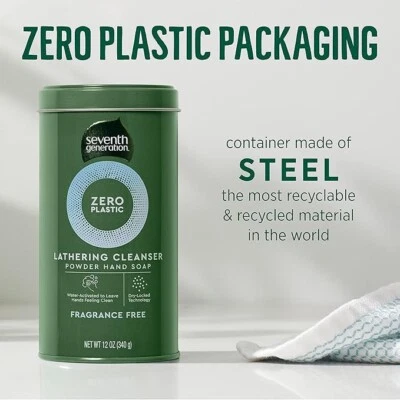New Seventh Generation Zero Plastic Lathering Hand Cleanser Powder Hand Soap - Image 1 of 3