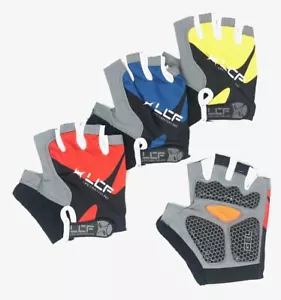Medios guantes LCF unisex para adultos de carretera ciclismo de montaña bicicleta con palma acolchada de gel 3D - Imagen 1 de 13