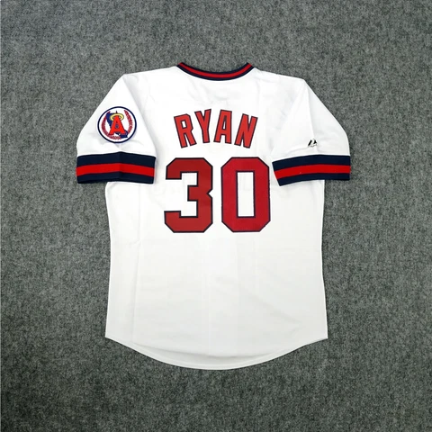 Nolan Ryan California Angels Men's Cooperstown Home White Throwback Jersey Cover