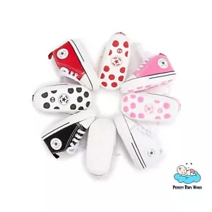 Trendy Canvas First Walker Baby Shoes with Rubber Sole Unisex - Picture 1 of 15