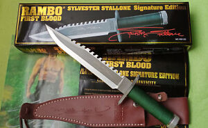 TOP RAMBO KNIFE FIRST BLOOD JUNGLE SURVIVAL HUNTING BOWIE COMBAT UTILITY RESCUE