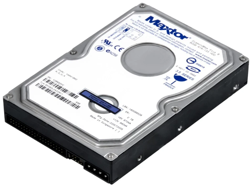 Disco Rigido Maxtor DiamondMax Plus 9 6Y080L0 80GB 7200Giri/Min 2MB ATA 3.5" - Immagine 1 di 3