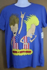 NEU Beavis & Butt-Head Shirt Große 42-44 Blau Patriotisch NEU mit Etikett - Bild 1 von 5