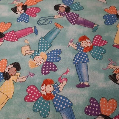 Tecido de algodão Northcott para enfermeira anjo pediátrico 2,5 jardas - Imagem 1 de 4
