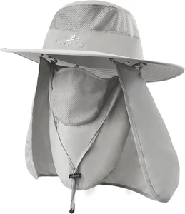 UPF 50+ Sun Protection Fishing Hat with Neck Flap for Men and Women - Picture 1 of 7