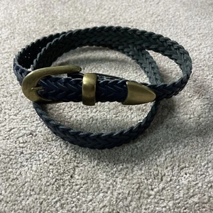 CAPEZIO Genuine Navy Blue Braided Leather Belt Made In Argentina Unisex  - Picture 1 of 5