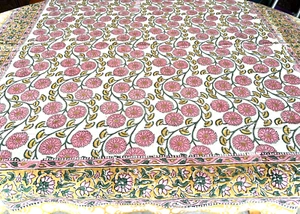 SLV Sur La Vague Hand Blocked Caroline Tabletop Collection 52" X 52" Square New - Picture 1 of 11