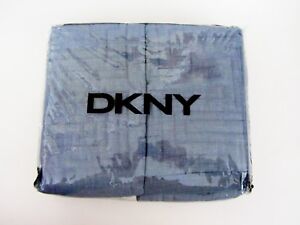 DKNY Heathered Maze 2 Standard/Queen Quilted Shams 20" x 30" Chambray Blue NEW