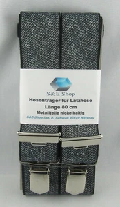 Hosenträger für Latzhose 80 cm Jeans Schwarz - Bild 1 von 2