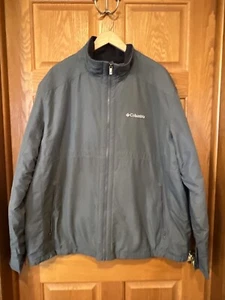 CO437 Columbia Winter Jacket Blue Full Zip Fleece Lined Mens XXL - Picture 1 of 5