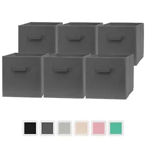 12x12x12 Inch Storage Cubes 6 Pack Fabric Cube Storage Bins | Dual Handles Folda - Picture 1 of 6