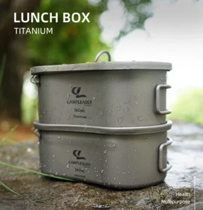 1100ml Titanium Bowl With Lid Portable Titanium Outdoor Camping Hiking Mess Kit - Picture 1 of 13