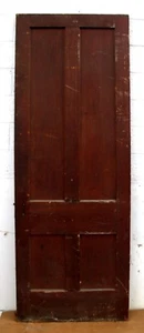 32"x90" Antique Vintage Victorian Wood Wooden Interior Door Flat Recessed Panels - Picture 1 of 5