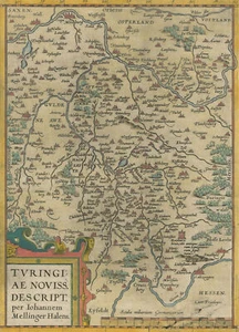 THÜRINGEN -  Landkarte -"Turingiae Noviss. Descript." - kol. Kupferstich um 1575 - Picture 1 of 2