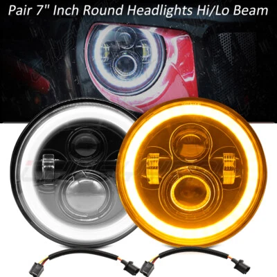 2x 7" Round LED Headlights DRL Fit Datsun 240z 260z 280z 280zx 1600 180B 520 620 - Image 1 of 4