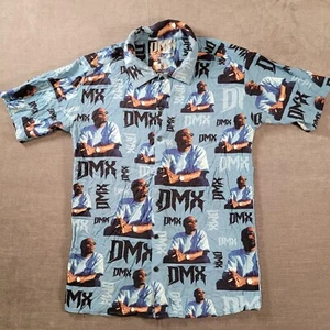 Camisa DMX All Over Print azul con botones para hombre talla pequeña - Imagen 1 de 9