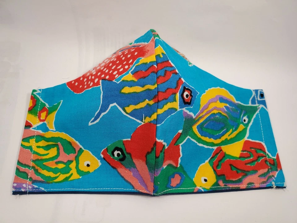 Bright fishes handmade face mask washable and reusable new - Image 1 of 1