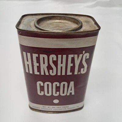 Lata de mezcla de chocolate con leche de cacao Hershey vintage de los años 60 nueva de stock utilería de exhibición completa de 1/2 lb Foto 1 de 4