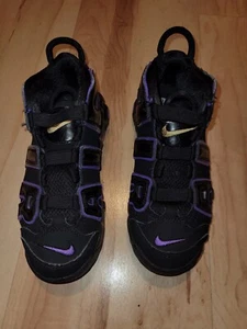Nike Air Uptempo Youth Kids Size 1Y Shoes Gray Blue Athletic Mid Top Sneakers - Picture 1 of 8