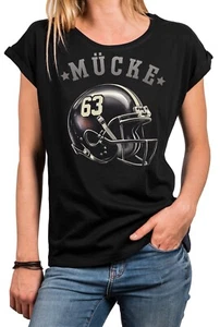 Damen Sport T-Shirt mit Aufdruck Mücke 63 Motiv American Football Grafik Kurzarm - Bild 1 von 5