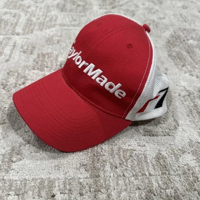 Gorra de golf TaylorMade TMax F7 roja blanca con tirantes para caminar campo malla trasera Foto 1 de 4