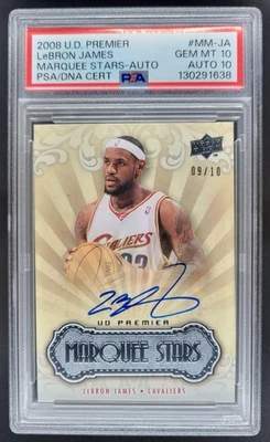 2008-09 Upper Deck Premier 勒布朗·詹姆斯·马奎明星签名 /10 PSA 10 AL2 — 第 1/2 张图片