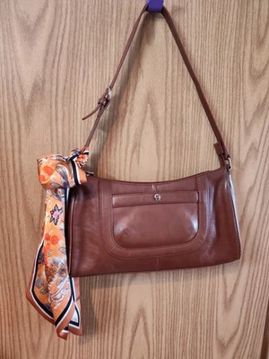 Vintage Etienne Aigner Brown Leather Shoulder Bag Satchel Purse Beautiful - Image 1 of 4