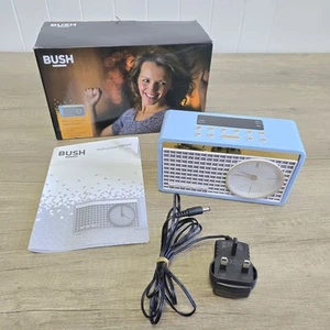 Blue Bush Retro Style Alarm Clock With Radio Tuner Power Lead Included Boxed - Picture 1 of 11