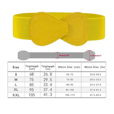 Wide Waistband Belt Stretchy, Solid Color, Elastic, Comfortable, Versatile Dress - Image 1 of 4