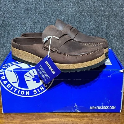 Zuecos mocasines de cuero engrasado BIRKENSTOCK Naples Habana para hombre 11 EU44 regulares Foto 1 de 4