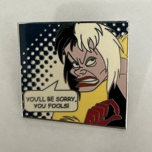 Disney Villains Comic Cruella De Vil 101 Dalmatiner You’ll Be Sorry Fools Pin - Bild 1 von 3