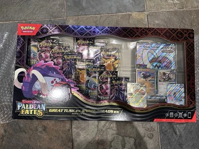 Paldean Fates Great Tusk Ex & Iron Treads Ex Premium Collection Box Sealed - Image 1 of 4