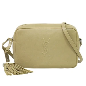 SAINT LAURENT Lou Leather Shoulder Crossbody Camera Bag Beige YSL - Picture 1 of 21