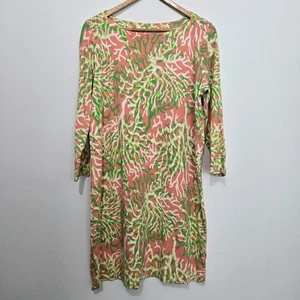 Crown & Ivy Strand Shirt Kleid Gr. L bunt 3/4 Ärmel koralle U-Boot Ausschnitt Reise - Bild 1 von 9