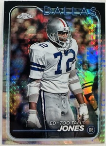 Ed "Too Tall" Jones Prism Refractor 2024 Topps Chrome Card #49 Dallas Cowboys - Picture 1 of 2