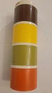 Vintage Tupperware Stacking Spice Shakers Retro Harvest Colors Set New NOS - Picture 1 of 4