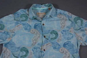 Tommy Bahama Blue Geometric All Over Print 100% Silk Original Fit Size Medium M - Picture 1 of 9