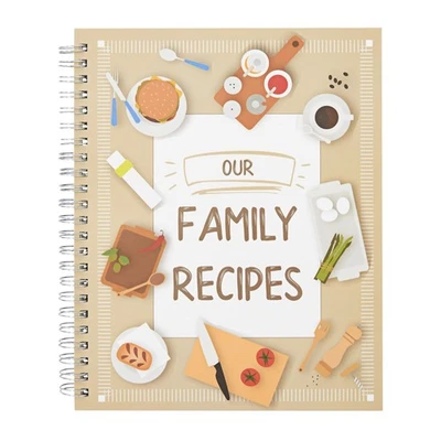 Family Recipe Book to Write In Spiral Bound Make Your Own Cookbook, Blank Inside - Image 1 of 4