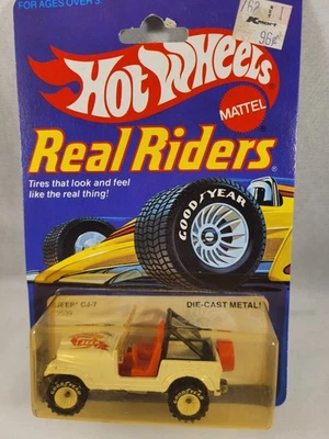 Jeep CJ7 1982 HOT WHEELS REAL RIDERS #2539 GYW blanco sin usar, en caja con paquete de protección Foto 1 de 4