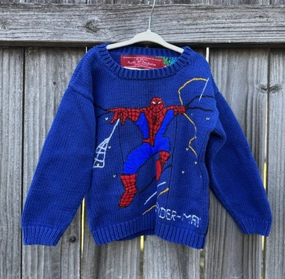 Raro Suéter Spiderman Tejido Vintage Tía M’s Fantasías Niños Mediano Foto 1 de 4