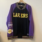 Los Angeles Lakers Nba Basketball Varsity Style Jacket Size Large Black Purple