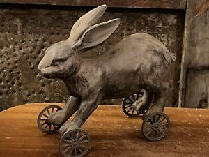 Rolling Rabbit Grubby Primitive Rustic Vintage Toy Inspired Easter Bunny Figure
